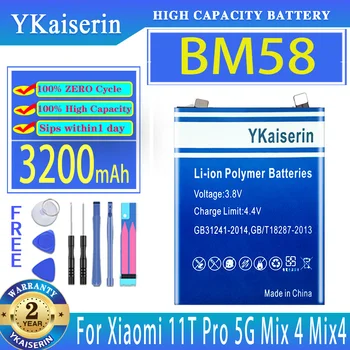 Сменный аккумулятор YKaiserin 3200 мАч BM58 для аккумуляторов мобильных телефонов Xiaomi 11TPro 11T Pro 5G Mix 4 Mix4