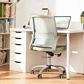 Современное офисное кресло из искусственной кожи для спальни, эргономичная спинка компьютерного кресла, Компьютерное кресло, игровые стулья