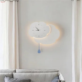Современный минимализм, Облачные часы, светодиодный настенный светильник для гостиной, прихожей, прохода, домашнего декора, бра, детской, ночных светильников для детской