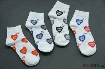 Созданные человеком Новые носки Love с принтом по всему телу, мужские и женские, высококачественные хлопковые спортивные повседневные короткие носки
