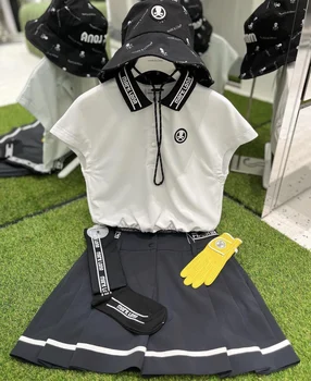 Спортивный костюм для гольфа Женский летний быстросохнущий дышащий короткий жилет с высокой талией Юбка в складку