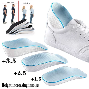 Стельки с эффектом памяти, увеличивающие рост, для мужчин и женщин, обувь, поддерживающая свод стопы, Ортопедические стельки, кроссовки, подтягивающие пятки, колодки для обуви