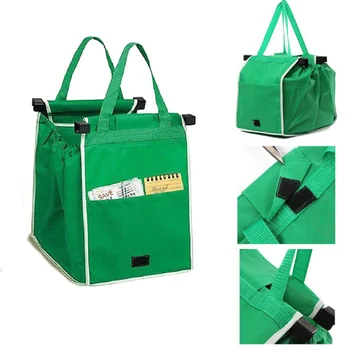 Сумка для покупок из супермаркета Экологичная тележка-тоут, утолщенные сумки-тележки, сумки большой емкости, складная многоразовая женская сумка-тележка1 шт.