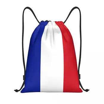 Сумка с флагом Франции на шнурке Мужская Женская Портативная спортивная сумка для спортзала Французские Гордые тренировочные рюкзаки для хранения