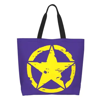 Сумка-тоут Kawaii America Tactical Military Star для покупок, холщовая сумка для покупок через плечо