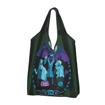 Сумки для покупок в Особняке с привидениями с модным принтом, портативная сумка для покупок через плечо