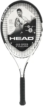 Теннисная ракетка для взрослых Geo Speed, предварительно натянутая, белая, 10,4 унции. Вес, 105 кв. дюймов. Размер ракетки