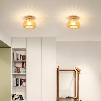 Тыквенный светильник для прохода, потолочный светильник, современный минималистичный гардероб, балконная лампа для прихожей, бытовой японский светильник