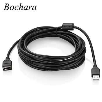 Удлинительный кабель Bochara USB 2.0 от мужчины к женщине M / F Высокоскоростная передача с двойным экранированием 1,5 м, 3 м, 5 м, черный