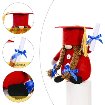 Украшения для выпускного вечера 2022, Синяя и красная выпускная шляпа бакалавра, Безликие куклы, декоративные игрушки
