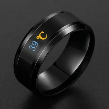 Умный датчик Xiaomi Mijia, кольцо с датчиком температуры, модный браслет из нержавеющей стали, отображение температуры в реальном времени, кольцо на палец