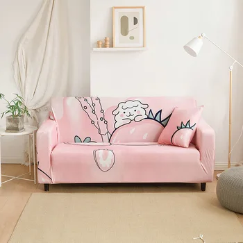 Универсальный чехол для дивана с крупным цветочным узором 