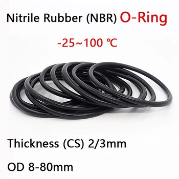 Уплотнительное кольцо из черного нитрилового каучука (NBR) толщиной 8-80 мм (CS), маслостойкие кольцевые прокладки диаметром 2-3 мм, консервант