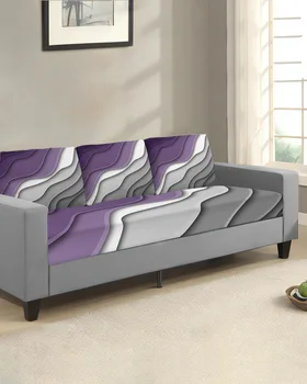 Фиолетово-серый Градиентный современный геометрический абстрактный чехол для подушки сиденья, протектор для дивана, Эластичный съемный чехол для дивана, чехлы