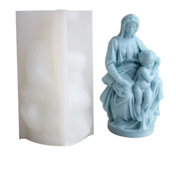 Формы для свечей 3D с изображением Девы Марии для ребенка Силиконовая форма из гипса и смолы M68E