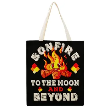 Холщовая Сумка Bonfire Coin To The Moon And Beyond Для Bonfire Crypto Высококачественные Сумки-Тотализаторы Винтажный Крутой Рулон Одеяла Large Martin Canvas