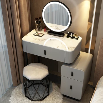 Хранение Туалетный столик в спальне Удобная Консоль Туалетный столик на полу Высокий Косметический стул Comoda Pra Quarto Мебель для комнаты HY