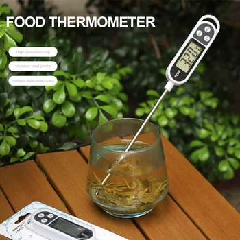 Цифровой пищевой термометр с датчиком мгновенного считывания, измеритель температуры пищевого зонда, точные простые в использовании бытовые кухонные принадлежности