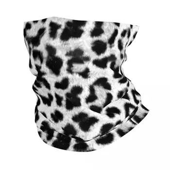 Черно-белая бандана с леопардовым принтом, шейный платок, Камуфляжные балаклавы с принтом, шарф-накидка, теплые головные уборы, Унисекс для взрослых, Зима