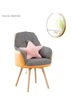 Чистый красный стул для маникюра, домашний туалетный столик для женской спальни, стул для макияжа, табурет, письменный стол с обеденным стулом Nordic leisure trend