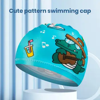 Шапочки для плавания Нейлоновые шапочки для плавания Яркого цвета, Многоцелевая Полезная защита ушей, детские шапочки для плавания с принтом