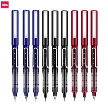 Шариковые ручки-роллеры Deli, быстросохнущие жидкие чернила 0,5 мм, шариковые синие гелевые ручки для взрослых и детей, делающие заметки