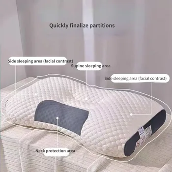Эргономичная подушка Super 3D Sleep Neck Pillow Защищает шейный отдел позвоночника Ортопедическая контурная подушка для любых положений сна