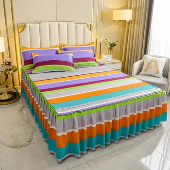 Юбка-кровать с клетчатым рисунком, корейская версия, покрывало, простыня, пылезащитный чехол, всесезонная юбка-кровать