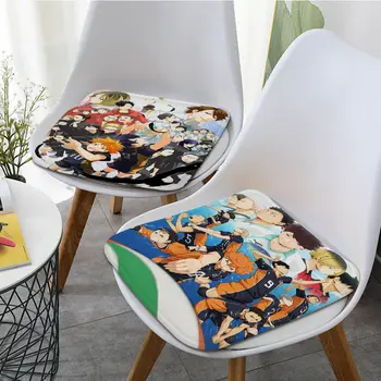 Японский мультяшный коврик для подушки Haikyuu, Креативная подушка для обеденного стула, Круглое Декоративное сиденье для офисного стола, Подушки для домашнего декора